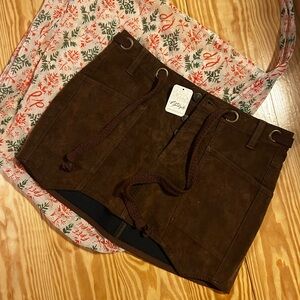 Free people suede mini skirt and bag bundle
